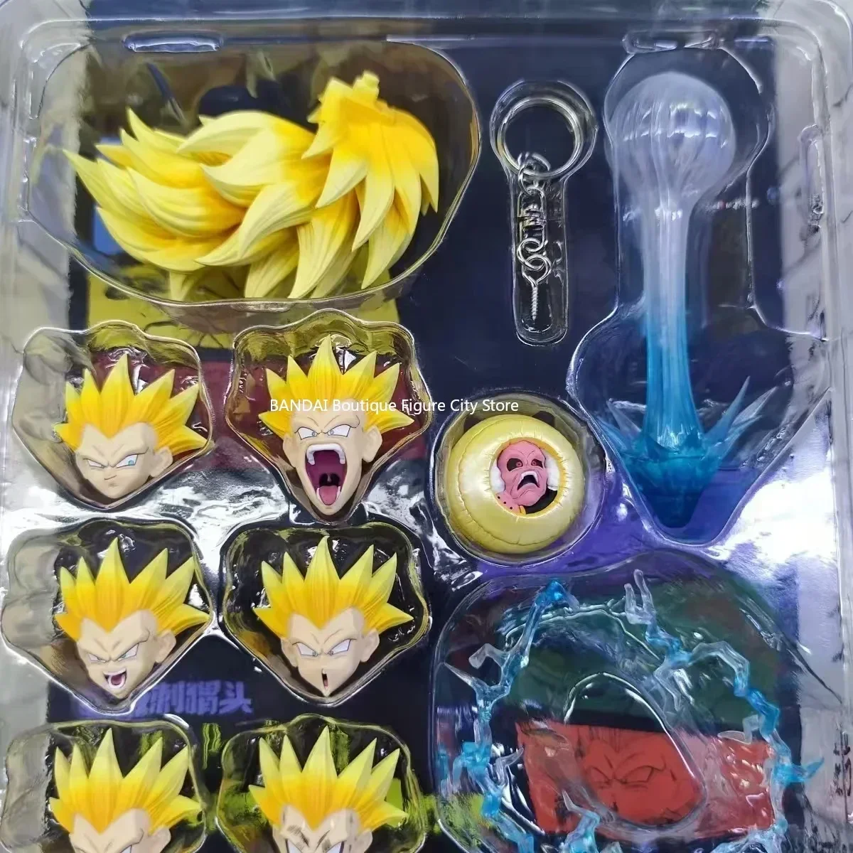 [Special Effects Parts Color Yellow and Blue Random] Square K Studio Gotenks Super Triple Header Carved Dragonball Accessories