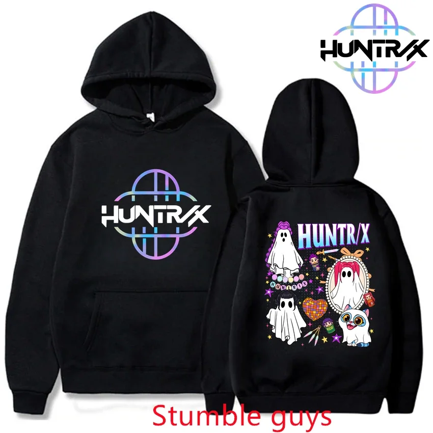 

Новый Kpop Demon Hunters зимняя толстовка с капюшоном на шнурке для женщин и мужчин аниме мультфильм теплая спортивная толстовка