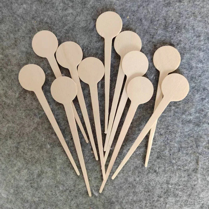 500pcs Wood Food Picks Fruit Fork Sticks Party Buffet Cupcake Toppers Cocktail Decor Birthday Wedding Festival Supplies