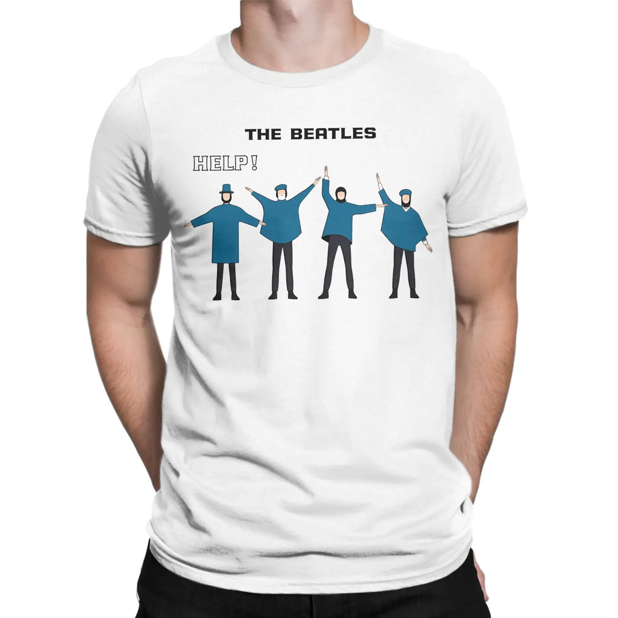 Men T-Shirt B-beatles Help Awesome 100% Cotton Tees Short Sleeve T