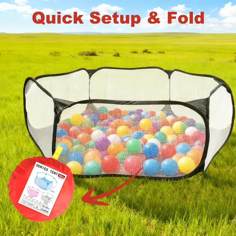120cm Hexagon Children Ball Pool Mesh Fence Tent Portable Foldable Versatile Kid Playground Indoor Yard Garden Baby Game Playpen