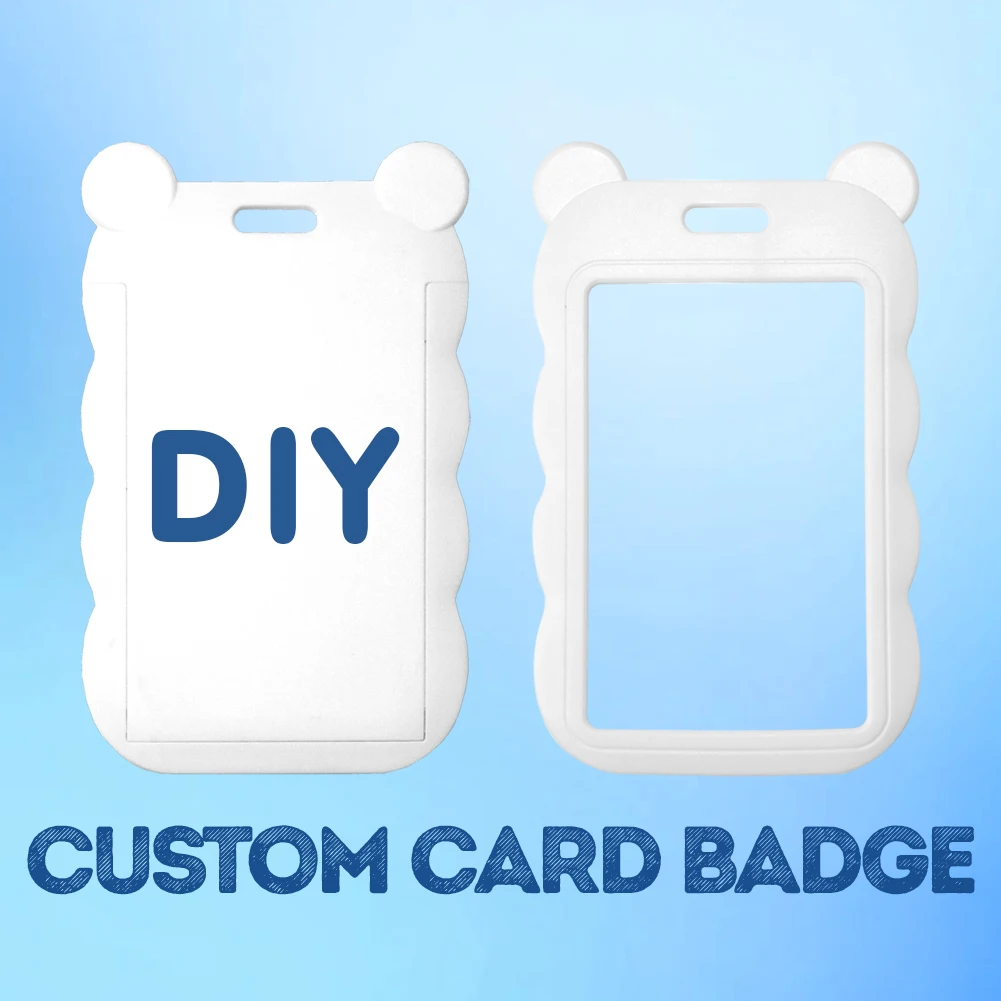

Custom Catalog or Random Card Holder Reel Clip Glitter Acrylic Credit Card Case Keychain ID Badge Holder