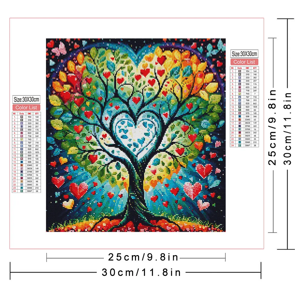AZQSD Diamond Mosaic Tree Heart Landscape Home Wall Art Decoration Diamond Painting New Arrival Full Kits Crafts Gift