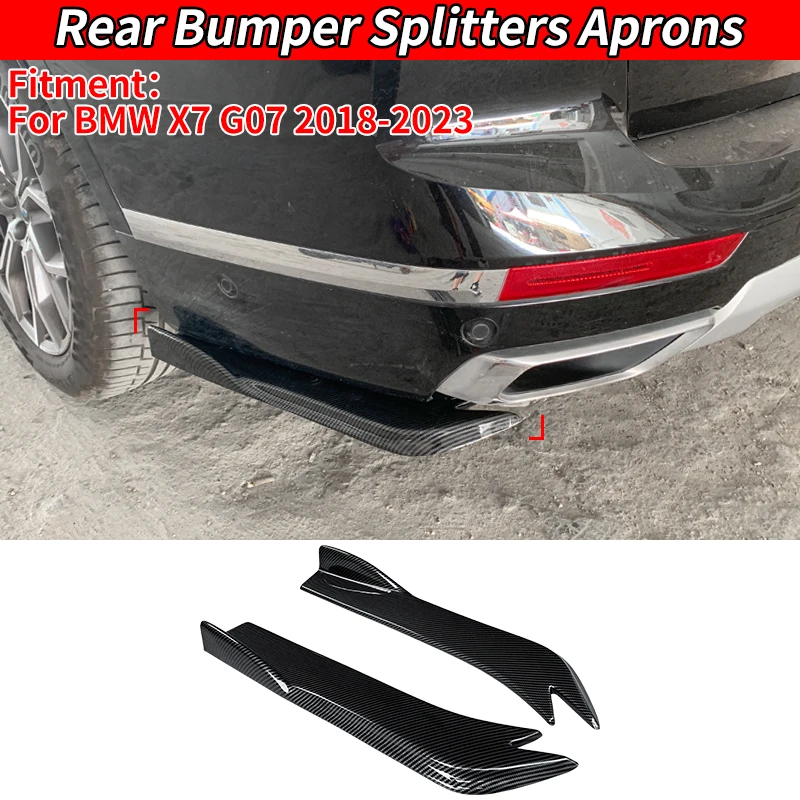 

For BMW X7 G07 2018-2023 2020 Car Rear Bumper Splitters Aprons Trunk Lip Spoiler Canard Wing Diffuser Wrap Angle Accessories ABS