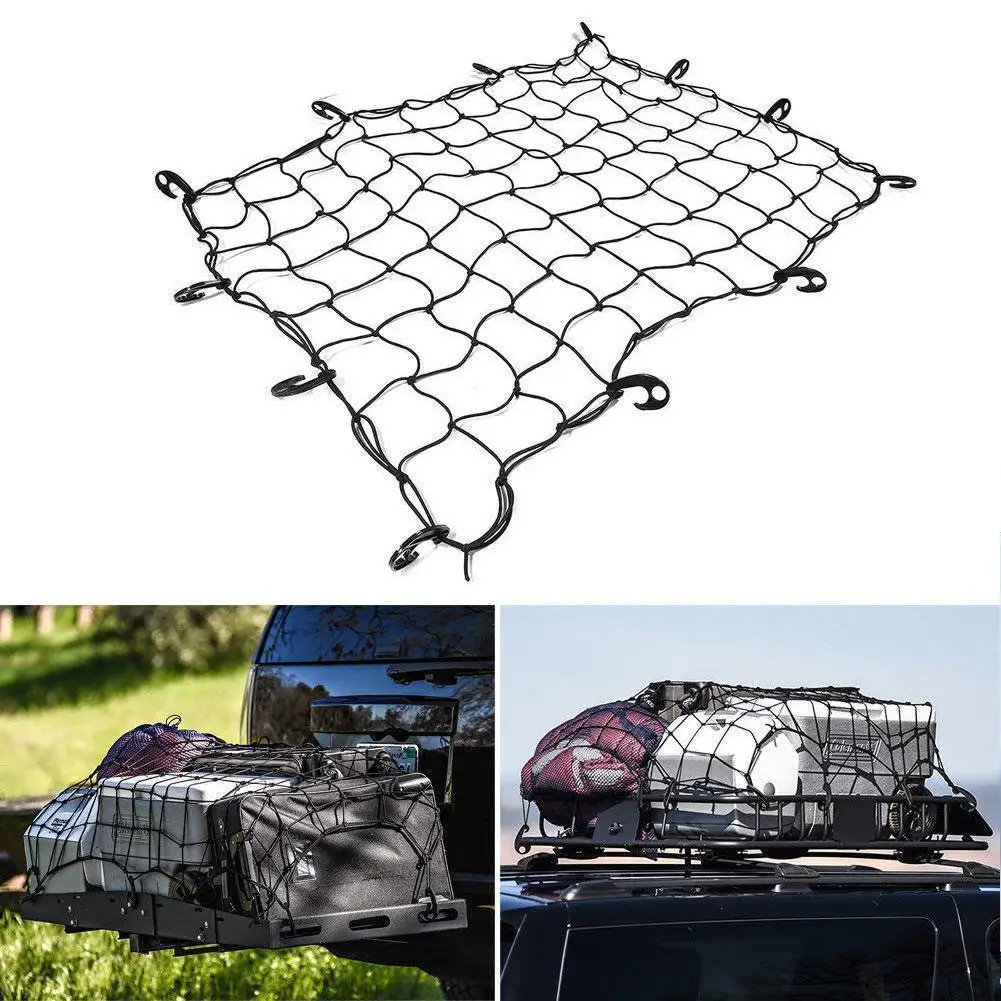 Roof Luggage Net Suv Luggage Rack Mesh Cover Stretchable From 3 X 4 To 6 X 8 Auto Parts Car Storage Finishing Accessories