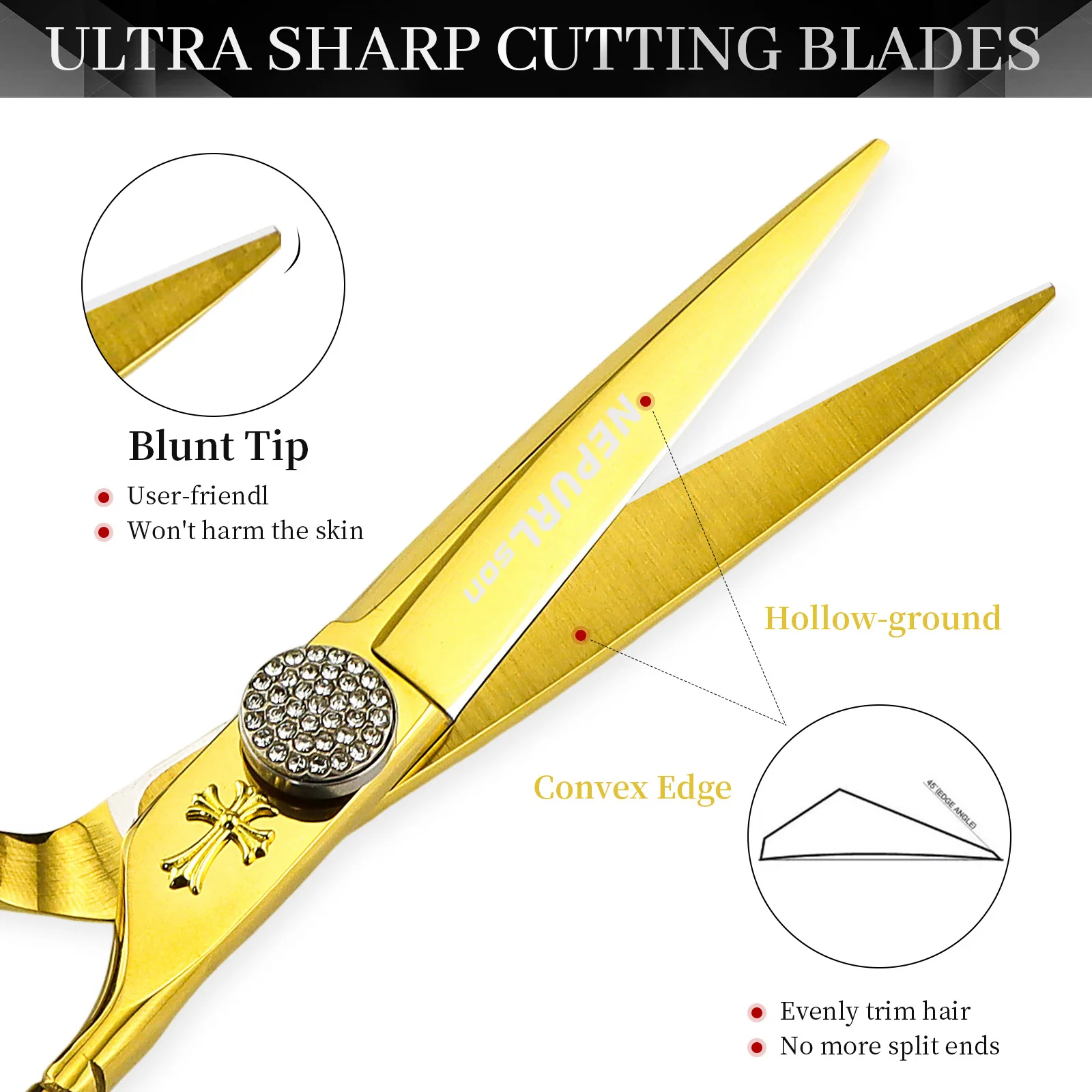 Professional Barber Scissors Japan Stainless Hair Cutting Scissors Gold-Silver for Hairdresser Thinning Shears Dropshipping