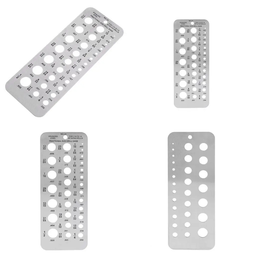 

652F 29 Sizes Index Stainless Steel Drill Gauge Bolt Wire Diameter Size Bit Gauge