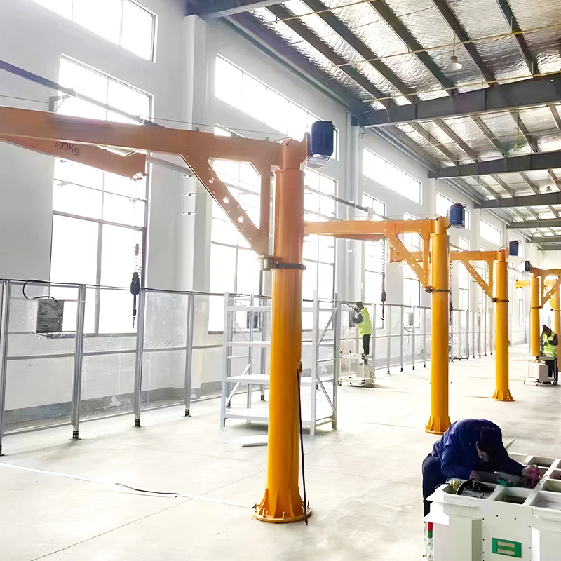 Customized High Performance Column Type 180 Degree Rotating Intelligent Folding 2 Ton Cantilever Jib Crane With Motor