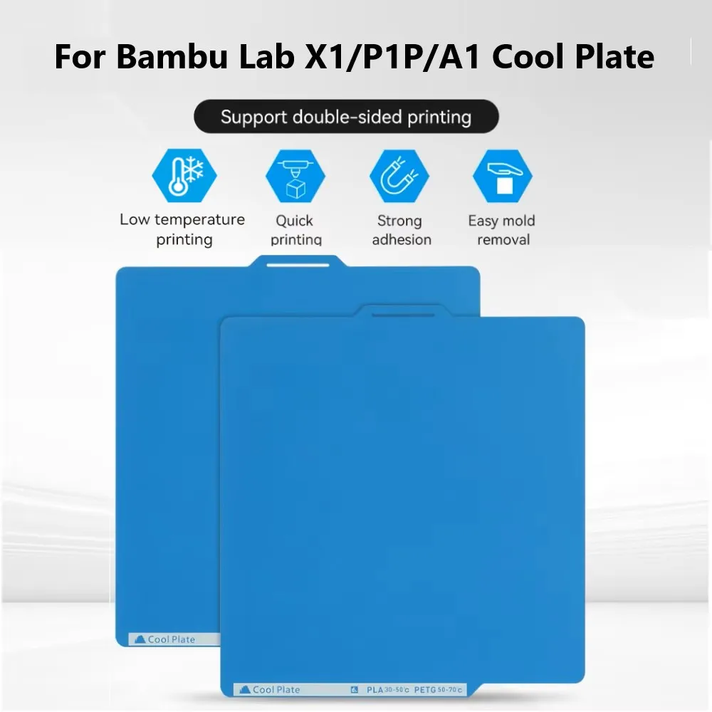 

3D Printer Build Plate Cool Plate 256x256mm Double-Sided Quick Printing No Heating Required For BambuLab P1P P1S A1 3D Printer