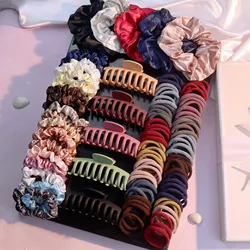 1 Set Ponytail Clip Hair Scrunchies Hair Accessories for Woman Mixed Color Multi Style Elegan HairBands Scrunchy For Holiday