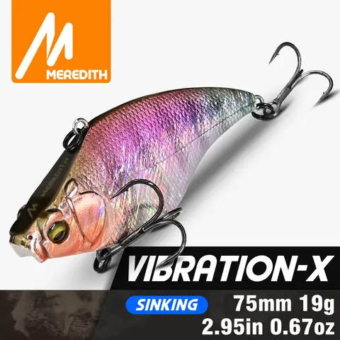 MEREDITH 75mm 19g Vibration Fishing Lure Lipless Crankbaits Sinking Hard Lure Artificial VIB Bait Bass Fishing Lures