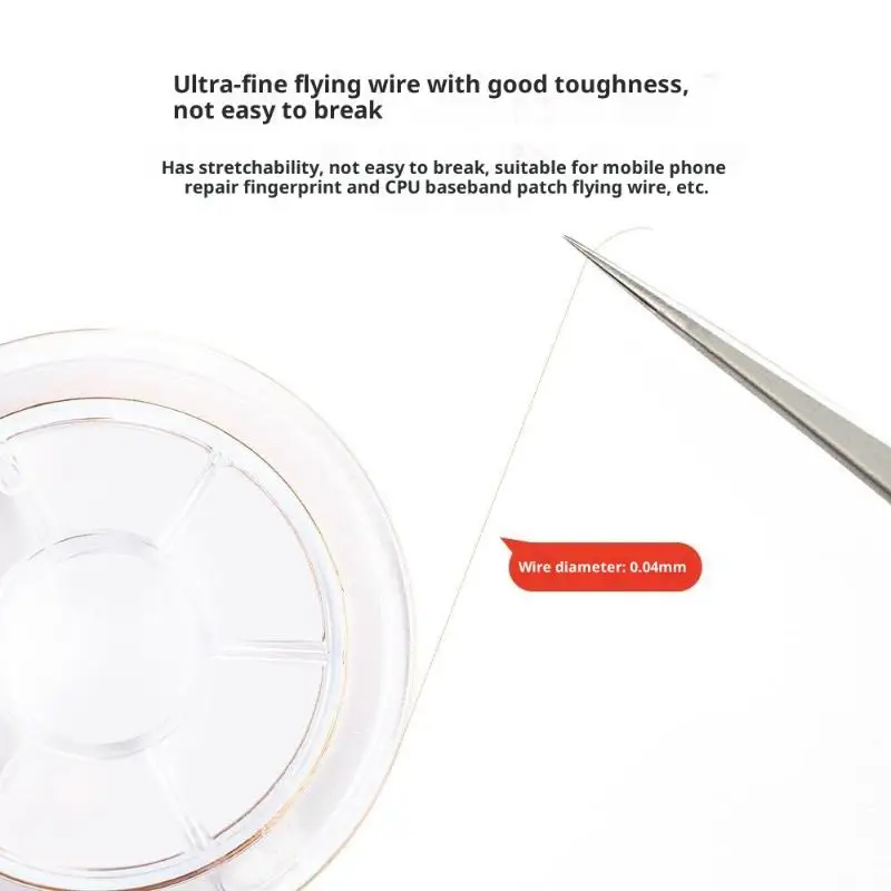 1 قطعة غير معزول الهاتف PCB إصلاح سلك توصيل معزز 0.04mmX100m سوبر غرامة النحاس ربط سلك لإصلاح اللوحة PCB لحام