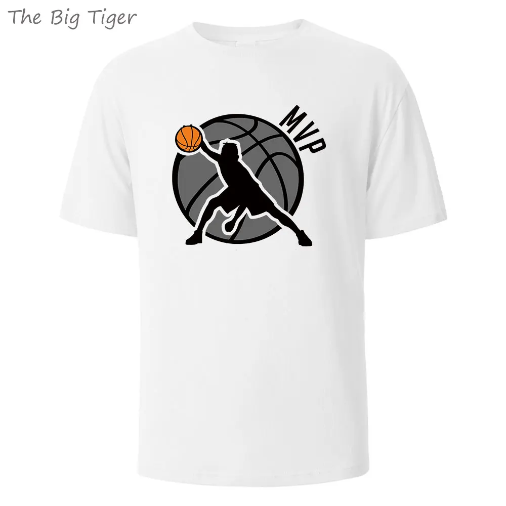 

Мужская футболка унисекс из дышащей хлопковой ткани с круглым вырезом и принтом, повседневная, базовая, для баскетбола, коллекция 2026
