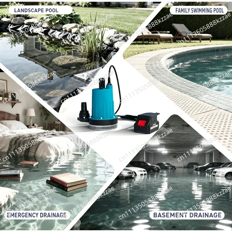 Pump 21V Lithium Battery Submersible Pump Outdoor Wireless Portable Multi-function Pumping Fish Pond Change Water Irrigation