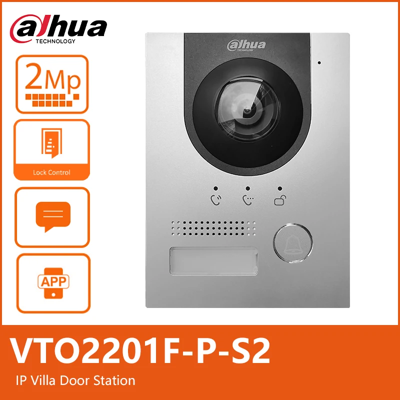 Dahua 1080P HD VTO2201F-P-S2 videollamada intercomunicador cámara de puerta Digital casa inteligente PoE timbre Control de acceso aplicación desbloqueo intercomunicador