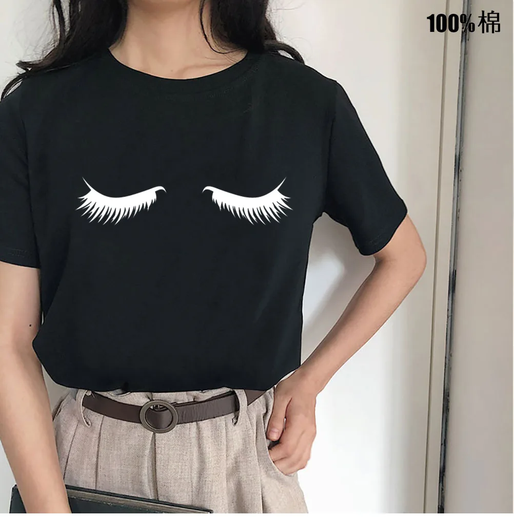 Eyelashes T Shirt Makeup Fashion Tee Eyelashes Makeup Lashes Mascara Funny Tee Fashion Brunch Shirt Tumblr Graphic Tops