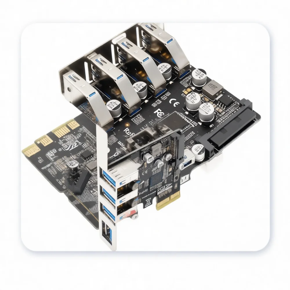 PCIe Expansion Card 4 Port USB 3.0 Adapter VL805 Chipset High Speed Transmission For Desktop PC Computer Internal Part