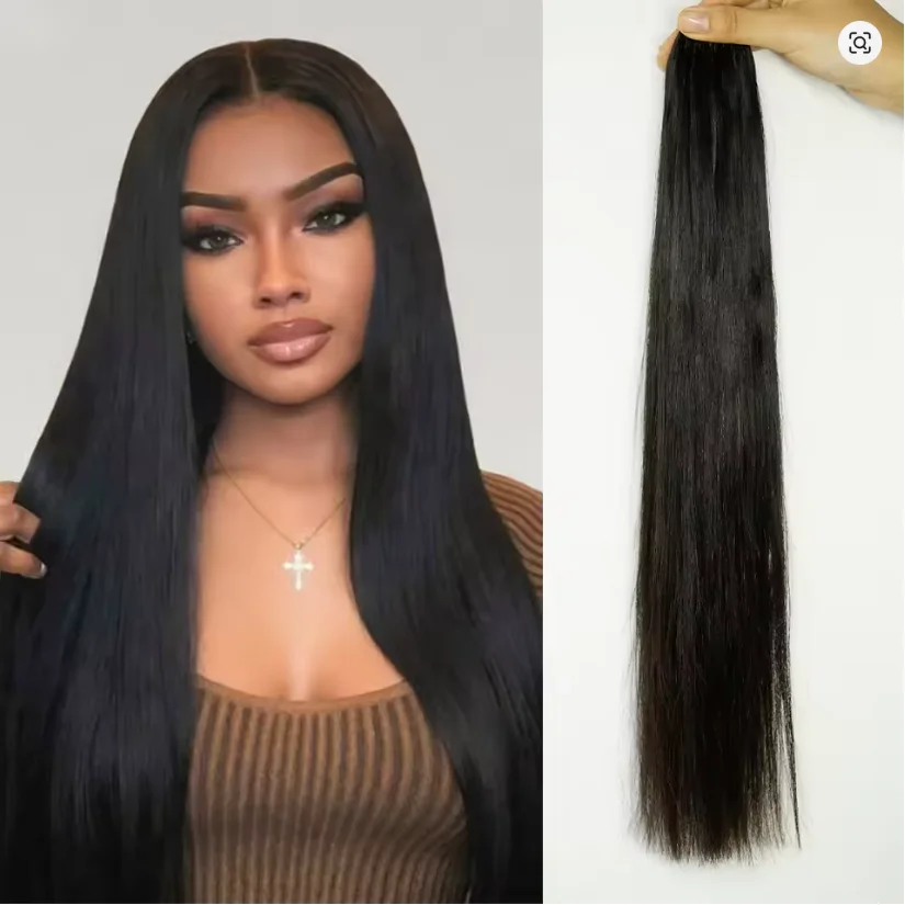 

Прямые накладные пряди для наращивания волос Micro Link, натуральные черные, с микро-кольцами, из человеческих волос