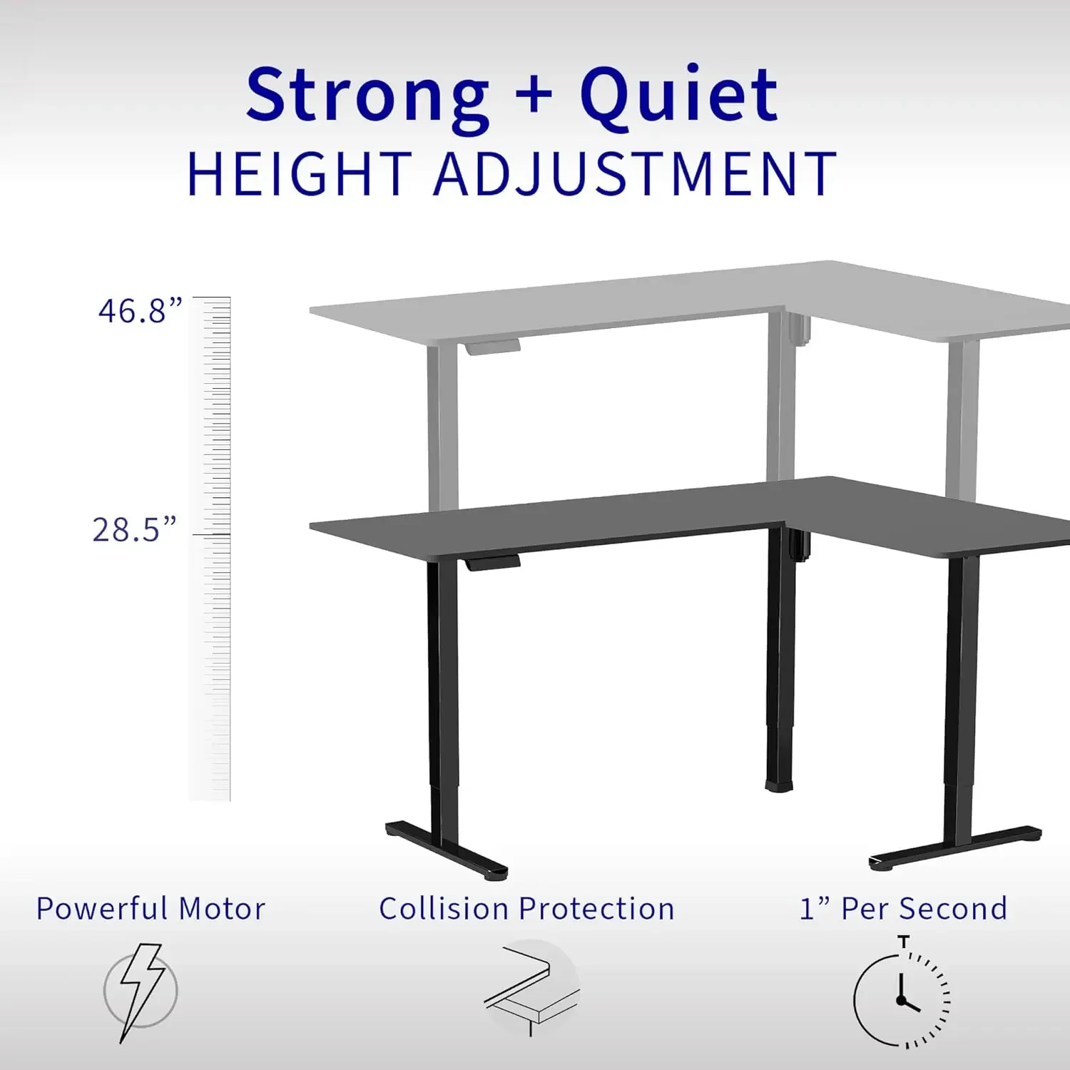 VIVO Electric Height Adjustable 75 x 63 inch Corner Stand Up Desk, Black Table Top, Black Frame, L-Shaped Standing Workstation,