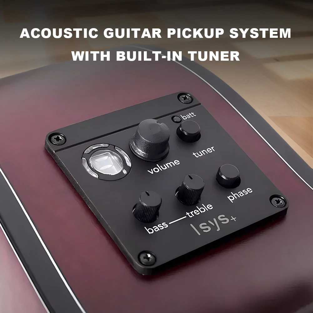 Acoustic Guitar Pickup Preamp EQ System for Fishman ISYS+ Compatible Folk Guitar Equalizer with Tuner and Phase Control view 4