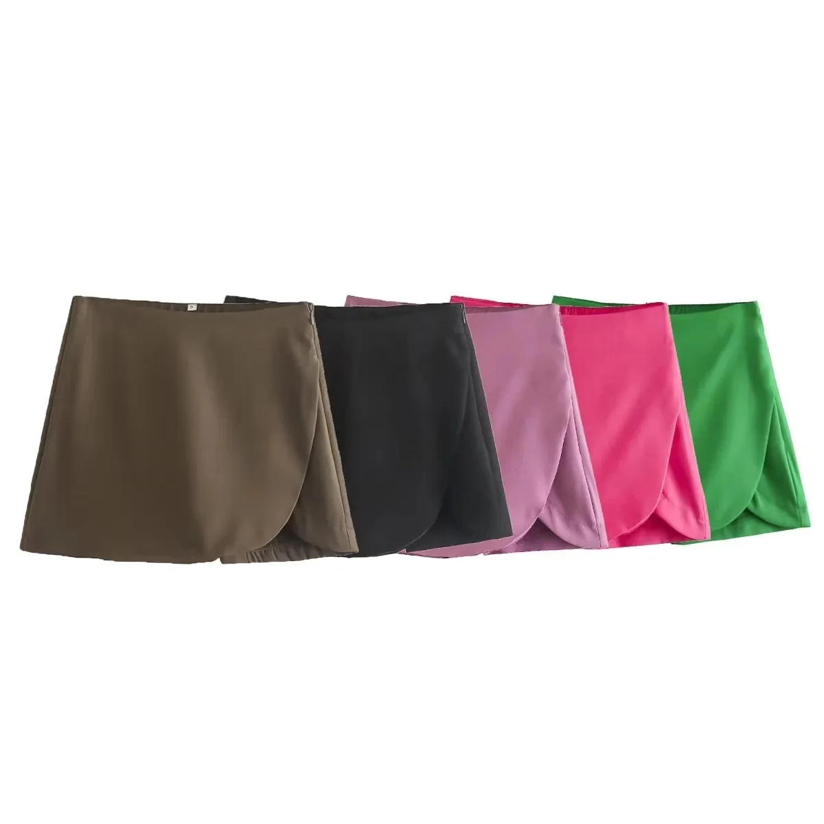 Black Mini Skirt Skort Women High Waist Skirts Brown Sexy Cute Summer Shorts For Woman Kawaii Wrap Skirt With Shorts Pink