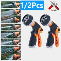 1-2Pc Watering Gun Garden 8 Modes High Pressure Sprayer Adjustable Irrigation Watering Nozzle Plant Lawn Yard Watering Sprinkler