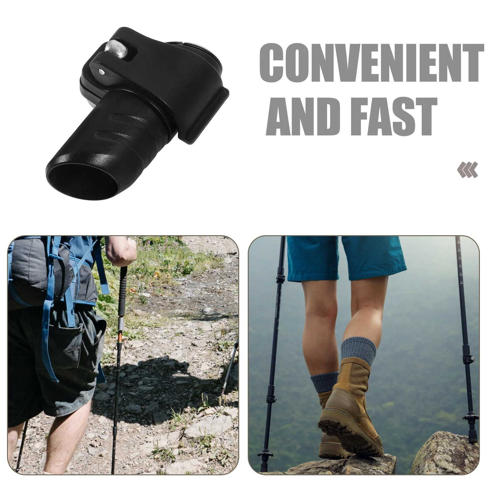 

Aluminum Alloy External Lock Clip Trekking Pole Fastener Durable Plastic Buckle Hiking Walking Stick Accessories