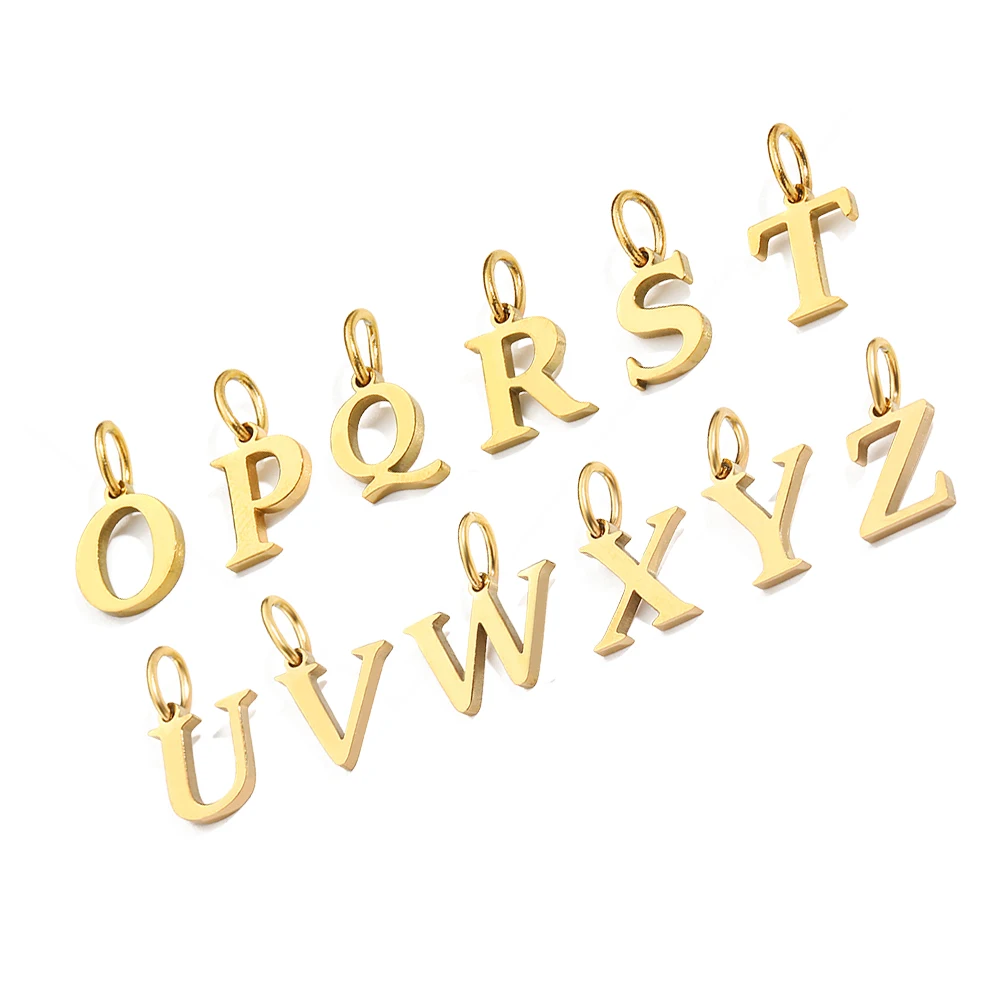 SUNIBI 26 Letters Stainless Steel Cut Alphabet Pendant for DIY Woman Necklace Ladies Jewelry Accessories Wholesale Dropshipping