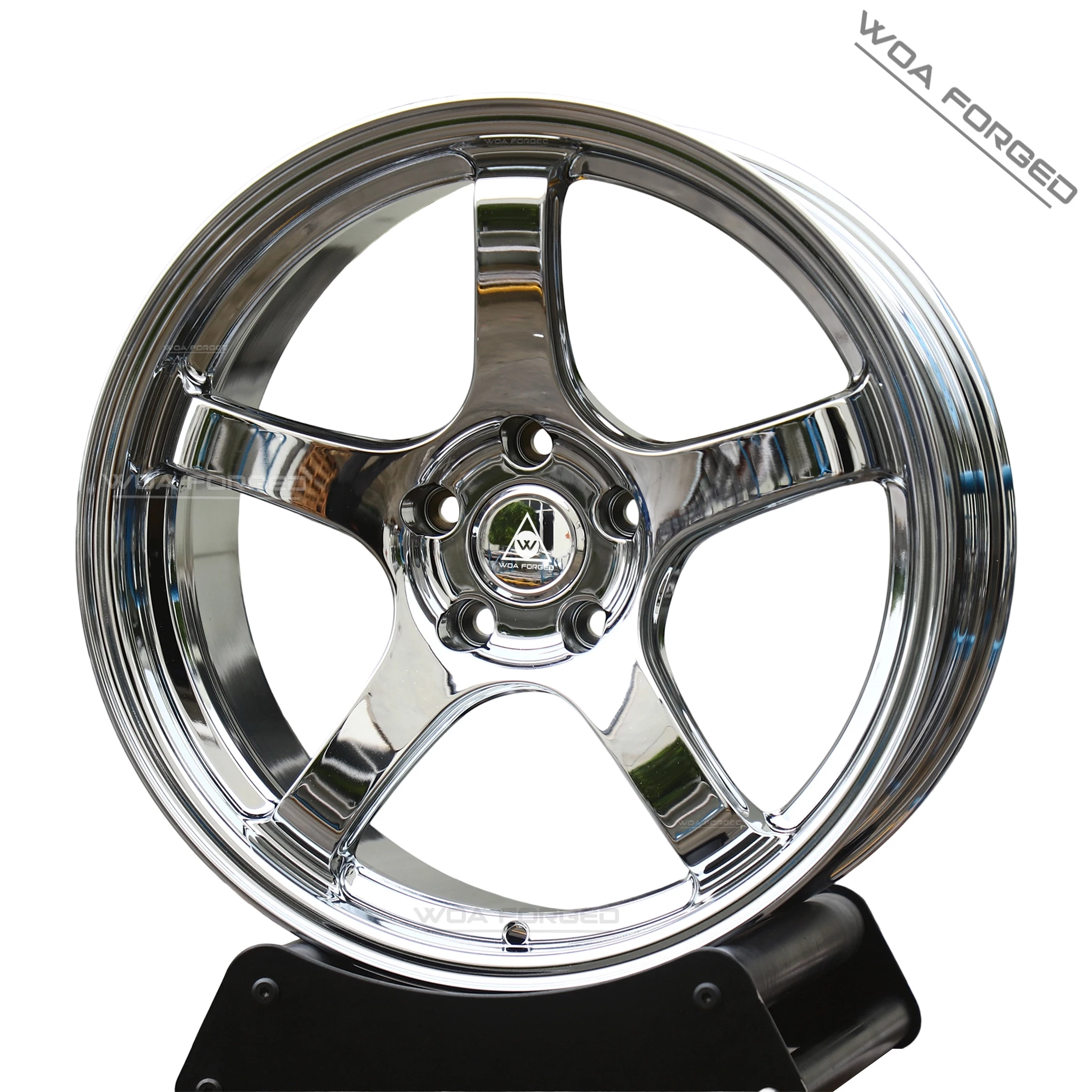 

WOA High Quality Custom Forged Single Sport Wheel Polished Chrome TC-4 Racing GT Deep Recessed Five-Spoke Design New Condition