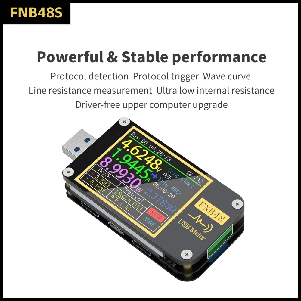 FNB48 Trigger Voltmeter Ammeter Current And Voltmeter USB Tester QC4 + PD3.0 2.0 PPS Fast Charging Protocol Capacity Test