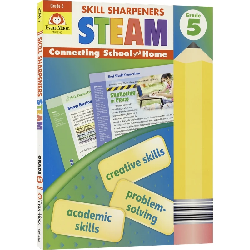 Evan-Moor Skill Sharpeners: STEAM, Grade 5,aged 9 10 11 12, English book 9781645140849