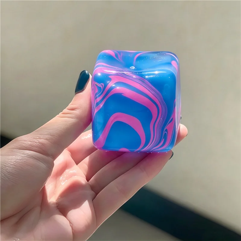 Swirl Marble Cube Maltose Squishy Slow Rising Fidget Squeeze Toy Stress Relief Hand Sensory Toy Anti-Anxiety ADHD Relief Gift