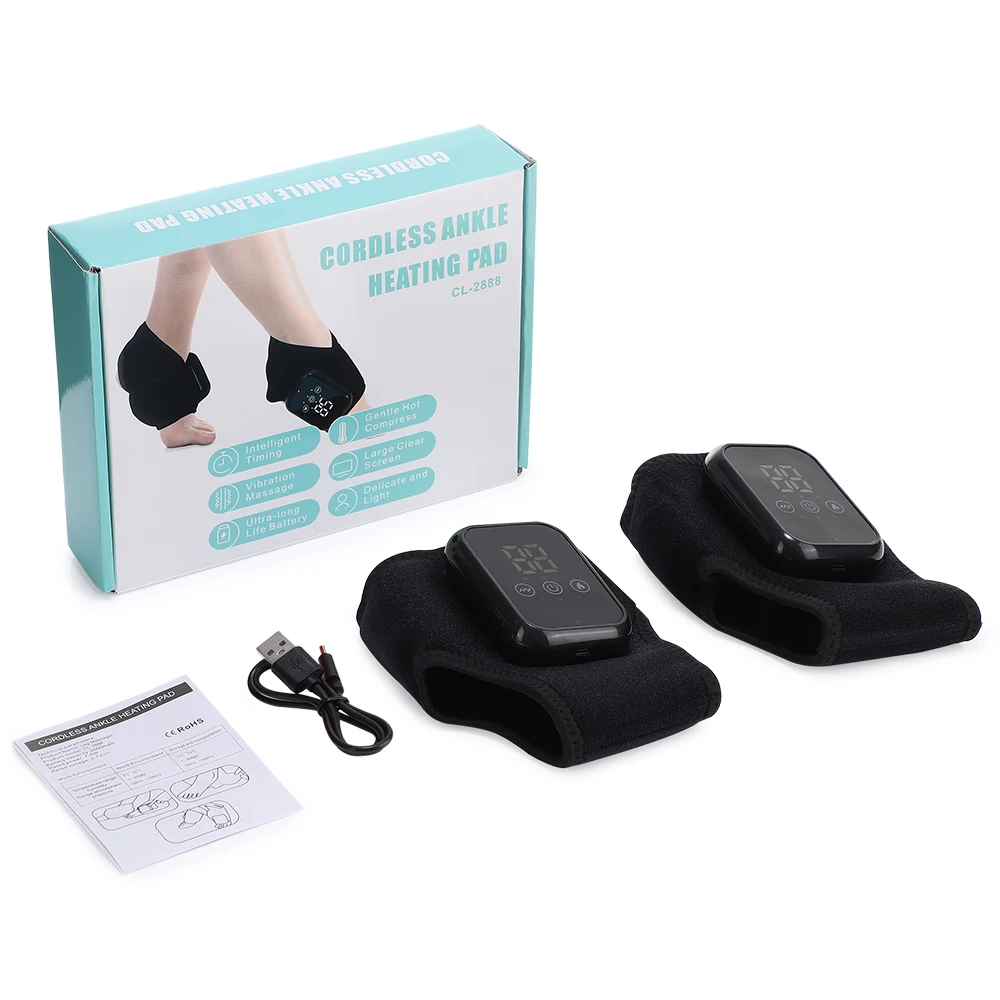 

Foot Heat Massager Hot Compress Vibration Foot Warmer 3 Heating Level Ankle Joint Brace Wrap Foot Massage for Home, Office