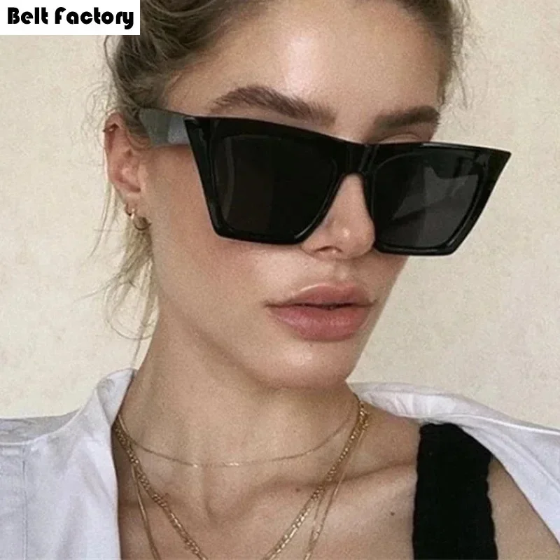 Large Square Sunglasses for Women Fashion Trendy Style Vintage Shades Goggles UV400 Protection Summer Streetwear Eyewear