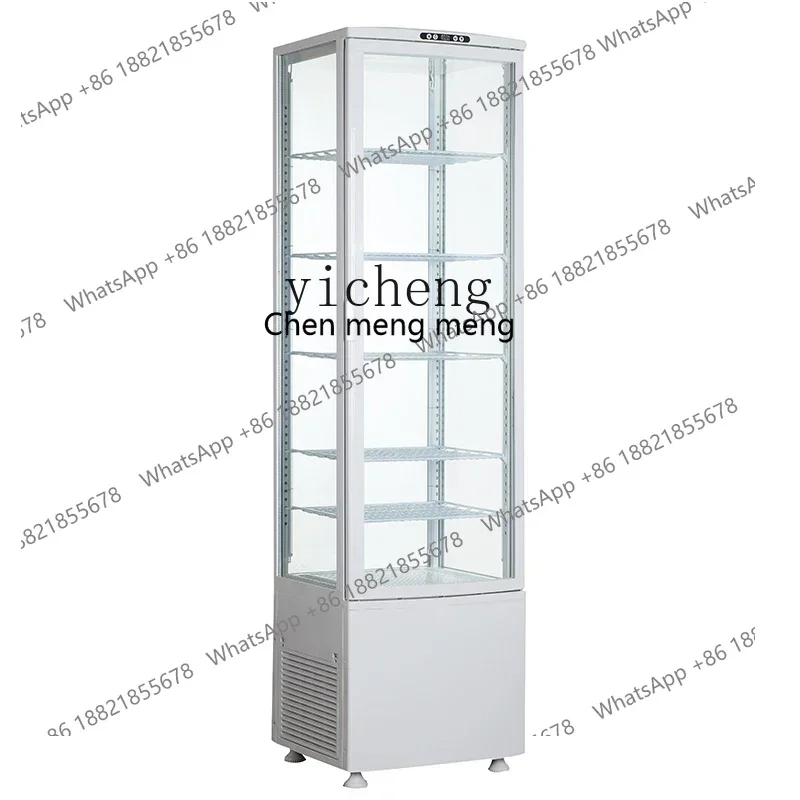 Hot sales Four-Sided Transparent Glass Frozen to Keep Fresh Display Cabinet Commercial Single Open Vertical Big Freezer