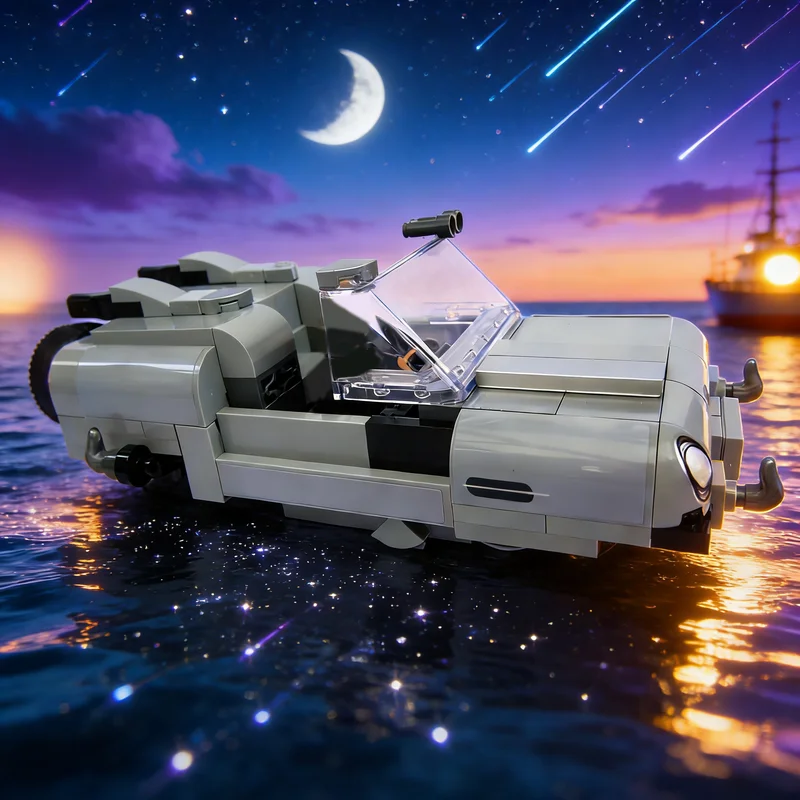 

169pcs MOC Star Battle James Bond S Corusant Cruiser Hover Car Model Building Blocks Architecture Christmas Gifts Toys Education
