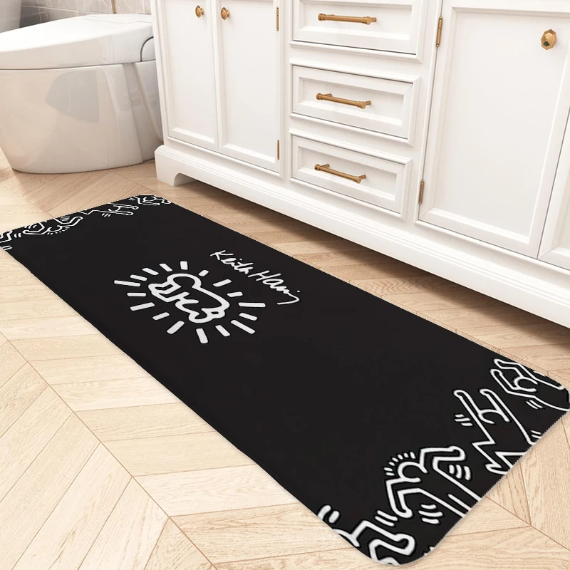 

Bathroom Foot Mat Slip-resistant D-Keiths D-Harings Balcony Bedroom Rug Hallway Living Room Carpet Entrance Door Doormat Home