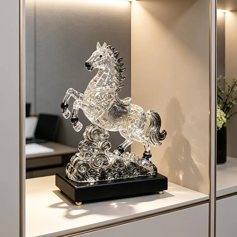 Modern Abstract Art Horse Sculpture Decoration Luxury Home Office Living Room Wine Cabinet Desktop Statuette Decorations Gift