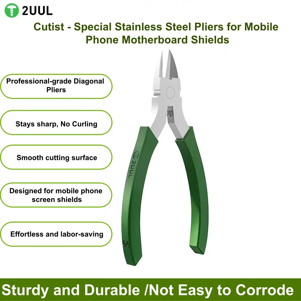 

2UUL Cutist CT01 Metal Flush Pliers Phone Motherboard Shield Cutting Nippers PCB Repair Tool Labor-saving Precision Side Cutters
