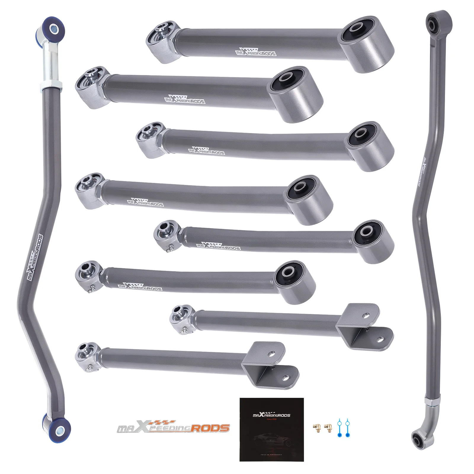 Complete Kit Adj. Control arms + Track Bar for Jeep Wrangler JK 2007 2008-2018