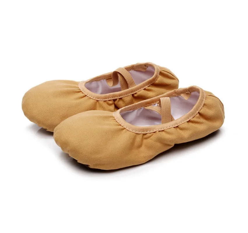 Zapatos de Ballet de lona para niñas, zapatillas de entrenamiento de bailarina de práctica de suela suave para interiores, 5 colores