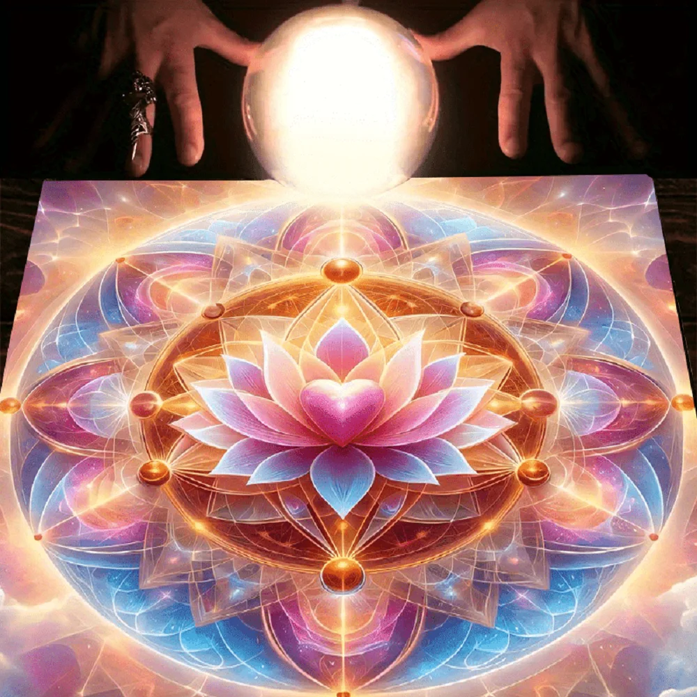 1pc A Non-Slip Rubber Base Tarot Cloth Featuring a Pearl Sun Design, Perfect for Altar Tables