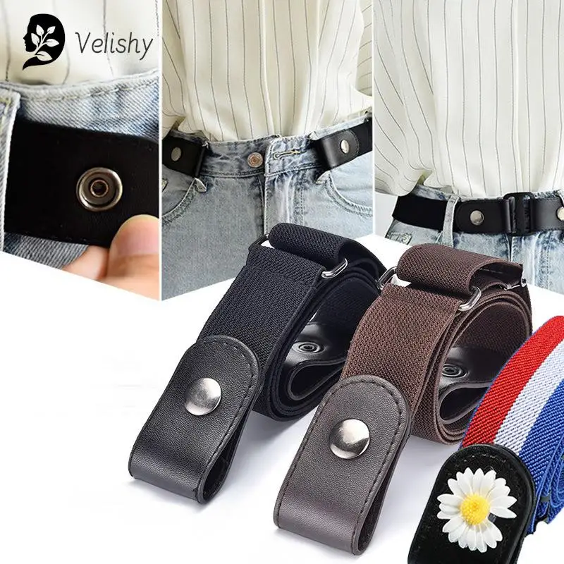 

Buckle-Free Belts for Women Men Jean Pants Dress No Buckle Adjustable Stretch Elastic Waist Band Invisible Belt DropShipping