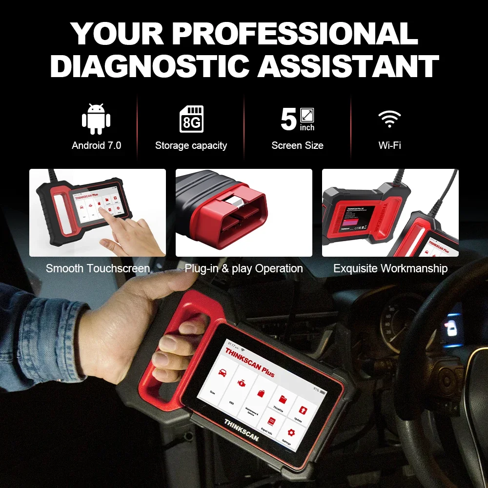 THINKCAR ThinkScan Plus S4 Scanner Car Tool Diagnostic Auto Scanner 2 Code Coder Reader Free Update