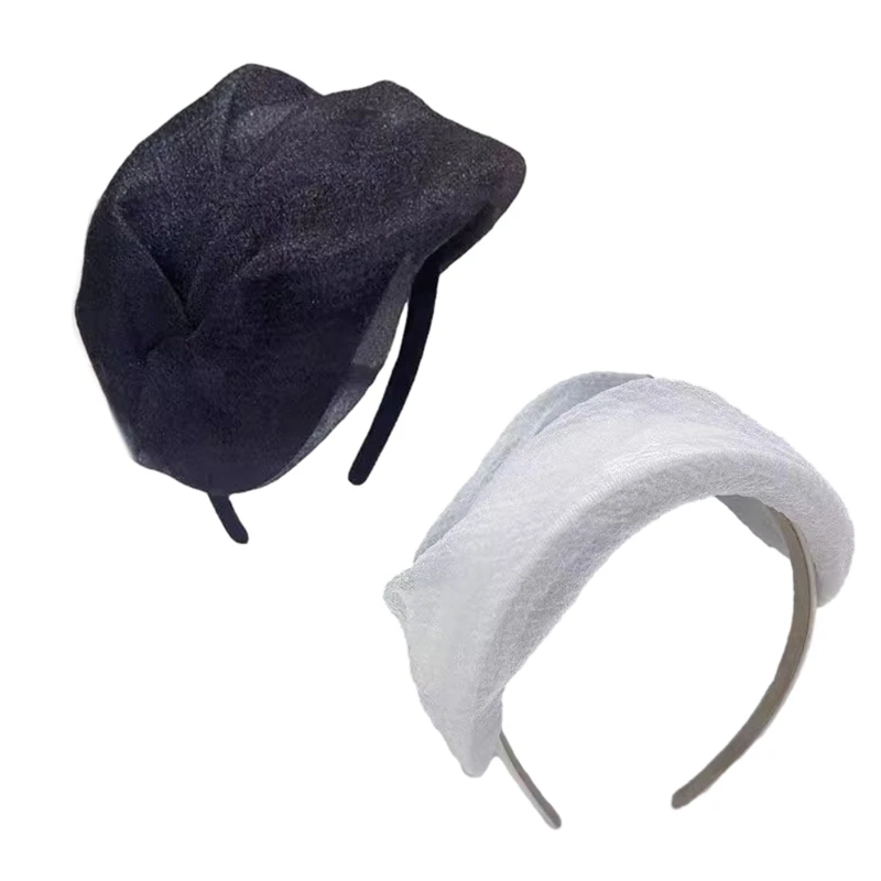 

Elegant Half Yarn Hat Prom Party Headband French Hair Ornament