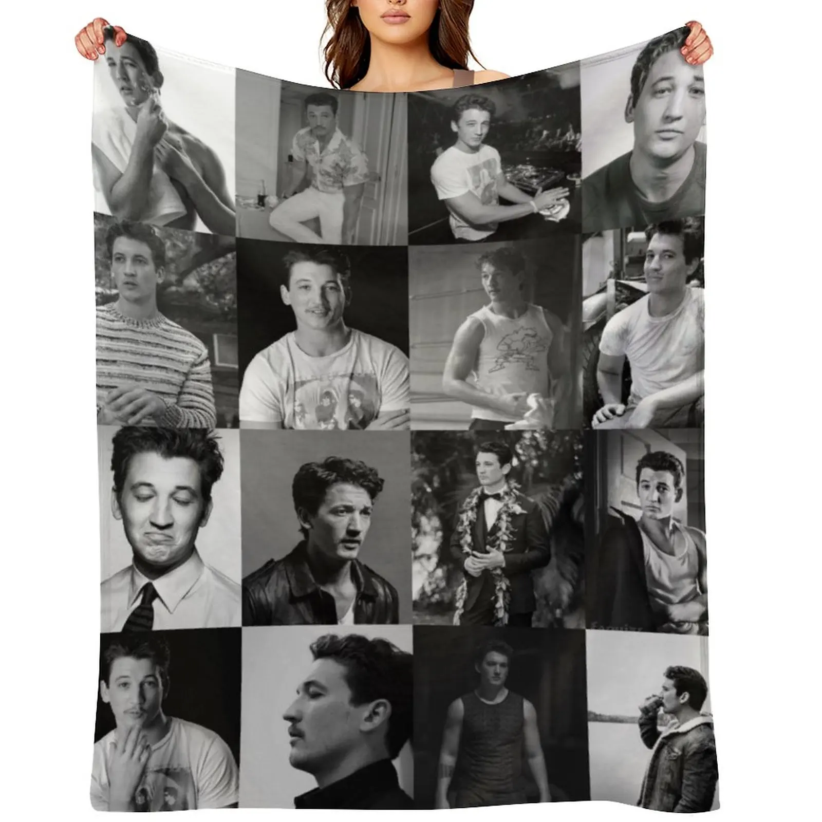 

Miles Teller Throw Blanket for sofa Hair Hairys Camping Blankets