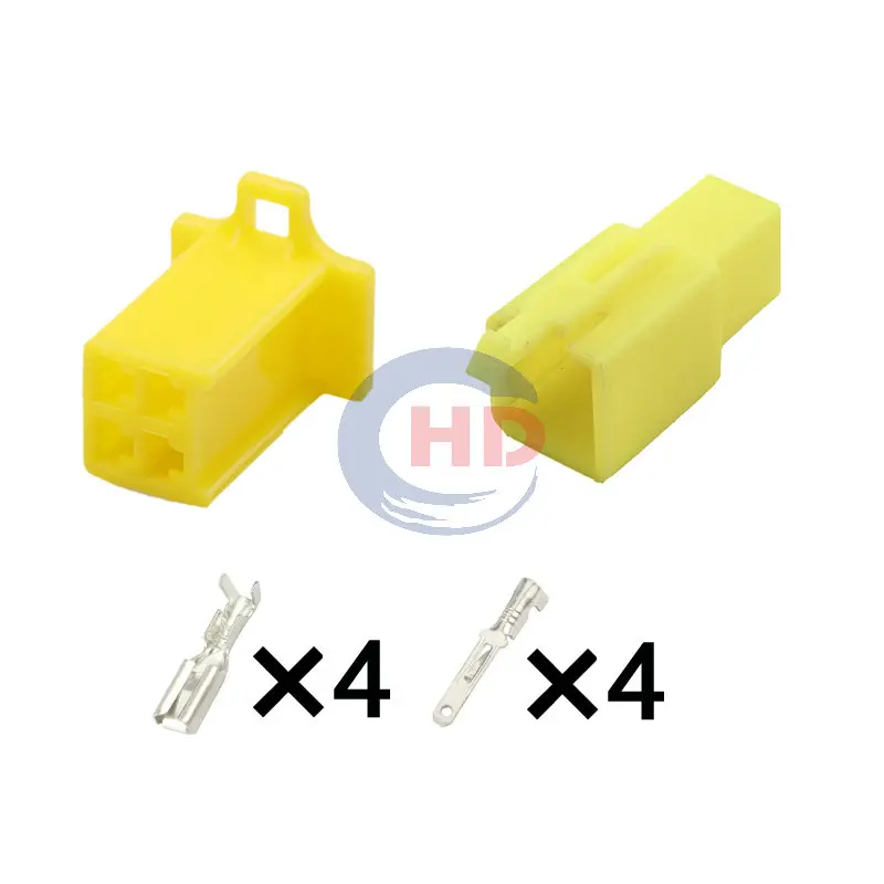1-20 sets  4pin auto wiring harness plug cable electric plug connector HD041A-2.8-11Y HD041A-2.8-21Y