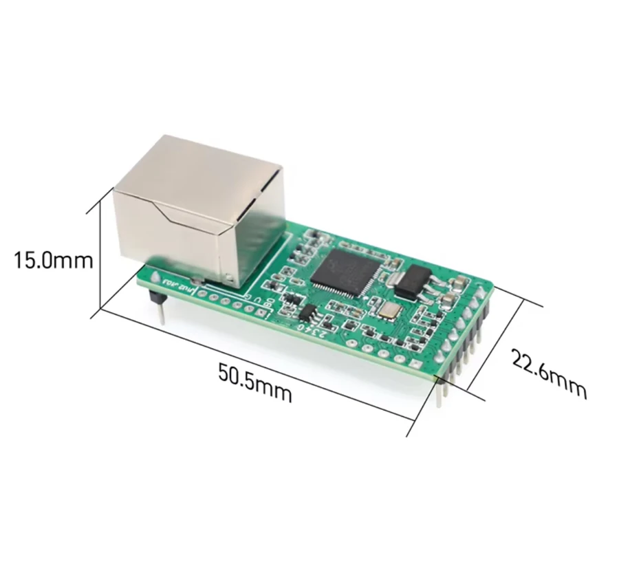 PUSR TTL to Ethernet Mini Module Plug-in packet design with 1*TTL 1*RJ45 10Mbps ETH TCP232-T0