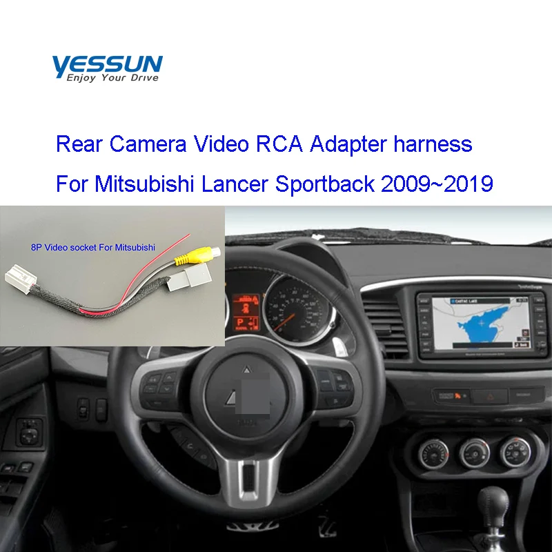 Vehical Rear Camera Video RCA Plug Reverse Convert Cable Adapter For Mitsubishi Lancer Sportback 2009~2019 rear camera harness