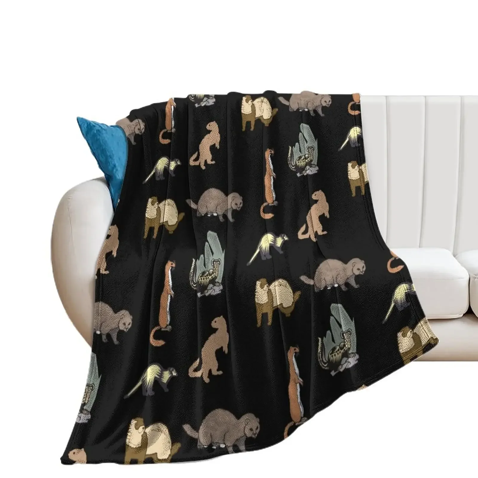 Ferret lover Gifts and merchandise-Gifts For Ferret owner and ferret lover Throw Blanket Hairys Winter beds Blankets